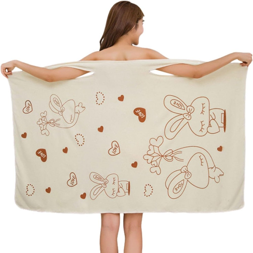 Women's Microfiber Bathrobe - Bath Skirt For Women  Wearable Bath Towel